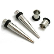 1g 1 gauge 7mm PAIR Steel Tapers AND Tunnels Ear Stretching Kit