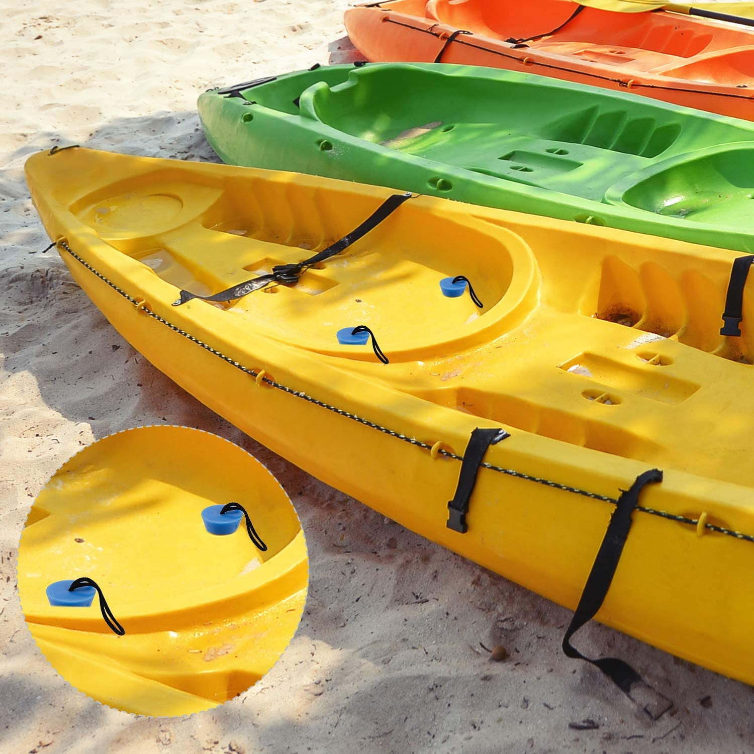 8PCS Silicone Kayak Scupper Plug Kit Canoe Drain Holes Stopper Bung Accessories 