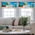 thumbnail image 4 of LALILO Kitchen Curtain Valance Tropical Beach Beach Rod Pocket Window Curtain 52"x 18" Set of 2, 4 of 5
