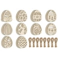 thumbnail image 3 of Darzheoy 20 Sets Wooden Easter Ornaments Decorations DIY Easter Craft Kits Assorted Paintable Unfinished Wood Easter Egg Ornaments for Kids Classroom Home Activity Art, 3 of 7
