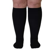 Extra Wide Compression Socks for Women and Men 20-30mmHg - Black, 4X-Large