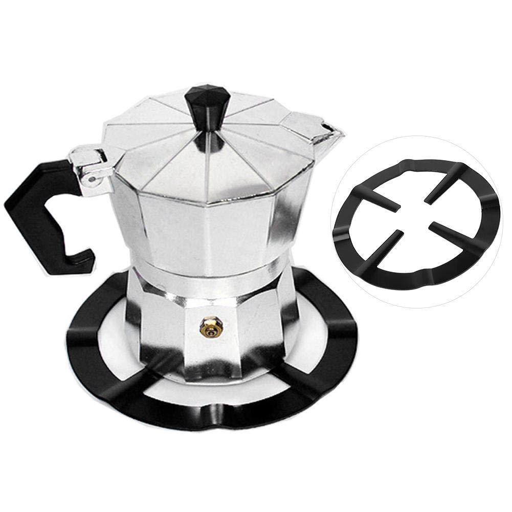 2 Supports Réducteurs Pour Cafetière Moka - Noir - Diamètre Ext. 13.3 Cm / Int. 10 Cm - Métal Haute Qualité