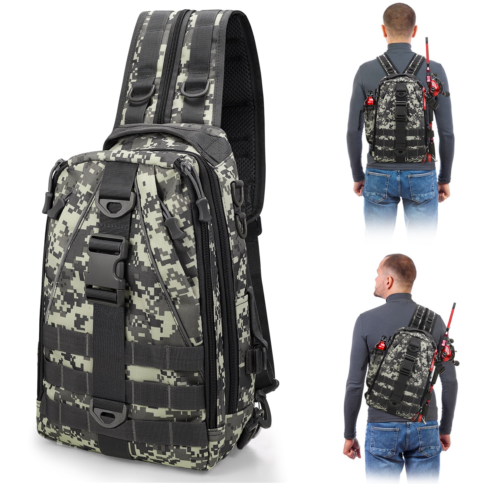 2BK Fishing Backpack Fishing Bag Tackle Box Sling Bag WaterResistant