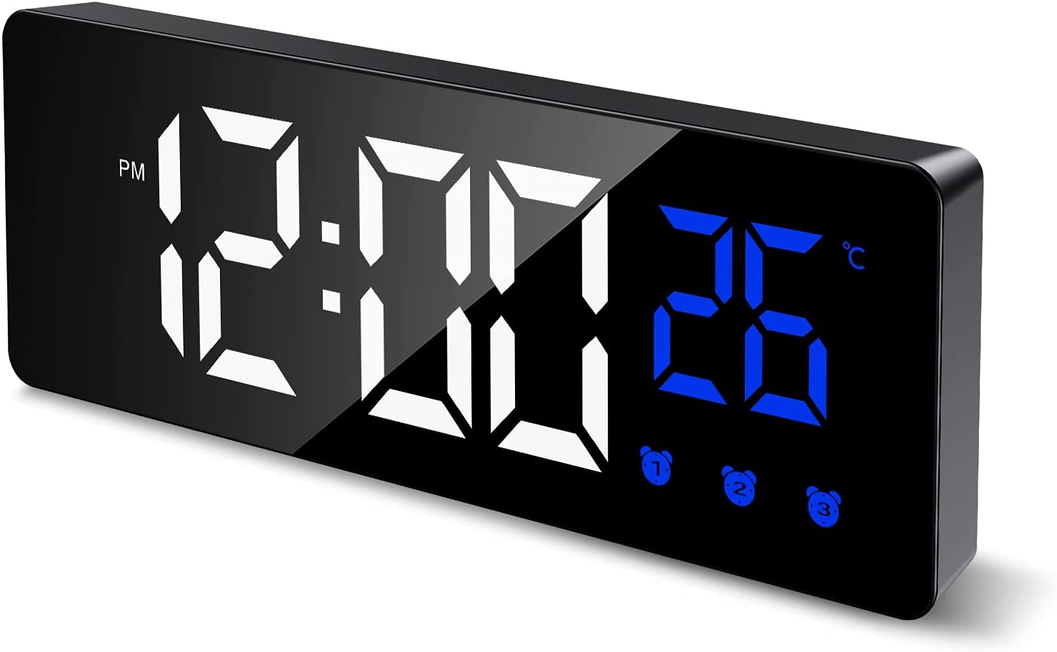 Digital Alarm Clock, Smart Alarm Clock With 3 Alarm Settings And Snooze