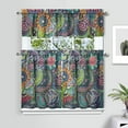 thumbnail image 2 of Kitchen Curtains 36 Inch Short - 3 Panel Set, Rod Pocket Window Curtain, Boho Floral Tribal Style, 100% Polyester for Farmhouse, Kitchen, Cafe, Bedroom, Easy Wash, 2 of 6