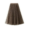thumbnail image 5 of spring new high-waisted slim-fit black long pleated tulle skirt for women mesh two-way long pleated skirt for women-Apricot-One Size, 5 of 7