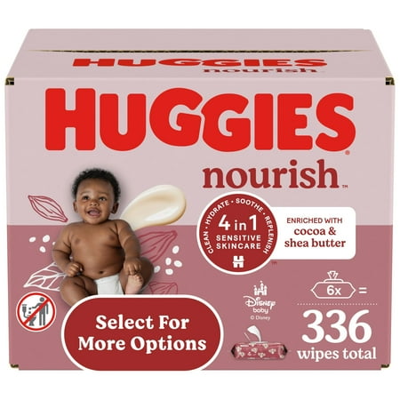 Huggies Nourish Scented Baby Wipes, 6 Pack, 336 Total Ct (Select for More Options)