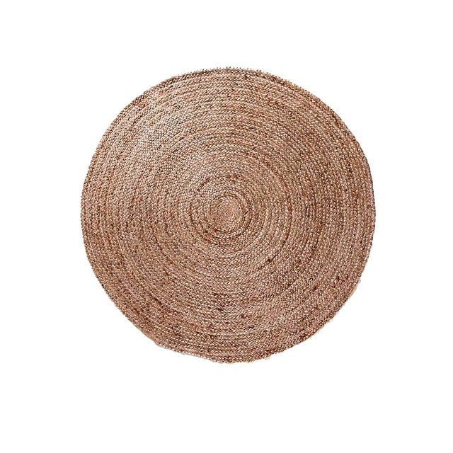 Alfombras para Recámara | Tapete Redondo de Yute Rustico y Moderno | Alfombra para Sala 120 cm Diámetro | Decoración Hogar Elegancia Natural