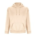 thumbnail image 6 of DODADAWANJ Mens Hoodie Sweatshirts Oversized Long Sleeve Hooded Pullovers Loose Fitted Drawstring Hoodies Solid Color Casual Fall Hoodies with Pocket Beige L, 6 of 7