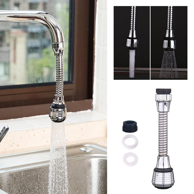 Riforla Faucet Extension Tubes Movable Faucet Extender 360° Flexible Faucet Extender Kitchen Tap Spray Head Attachment for Kitchen Cold Hot Water Faucets