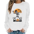 thumbnail image 6 of White Womens Skeleton Boat Neck Sweater Outfits Sweatshirt for Ladies Long Sleeve Holiday Halloween Casual Pullover Winter Fall 2026 M, 6 of 6