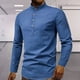thumbnail image 2 of Camisa semiabierta para hombre ropa informal para hombre transpirable tacto suave ergonómico corte 3D para uso diario ANGGREK  Otros, 2 of 8