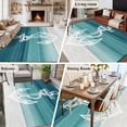 thumbnail image 5 of 6'x9' Area Rugs, Nautical Anchor Teal Green Indoor Outdoor Area Rug for Living Room Bedroom, Coastal Ocean Ombre Striped Washable Bathroom Rugs Kitchen Floor Carpet Mats Home Decor Aesthetic, 5 of 8