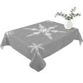 thumbnail image 2 of Grey Christmas Table Cloth Waterproof Tablecloths, Xmas Snowflake Winter Tablecloth Dining Table Cover for Kitchen Party Tabletop Outdoor, Rectangle Tablecloth 52x70 Inch, 2 of 9