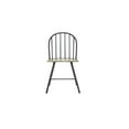 Novogratz Leo Farmhouse Dining Chair, Black Metal/Grey Wood