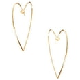 thumbnail image 2 of Heart Hoop Earrings for Women - Hypoallergenic Lightweight Open Wire Threader Drop Dangles, 24K Yellow Heart, Gold-Electroplated, Hypoallergenic, 2 of 5