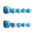 thumbnail image 2 of Fofosbeauty 24 pcs Square Toenails Designs 2022, Short Fake Nails for Girls Women, Sparkle Lake Blue, 2 of 8