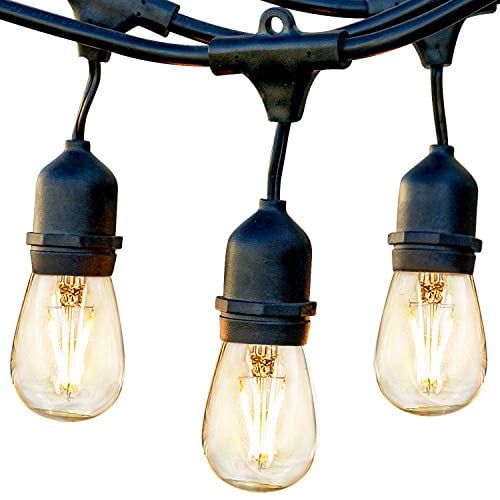 Photo 1 of Brightech Ambience Pro - Waterproof LED Outdoor String Lights - Hanging 2W Vintage Edison Bulbs - 48 Ft Commercial Grade Patio Lights Create Cafe Ambience In Your Backyard