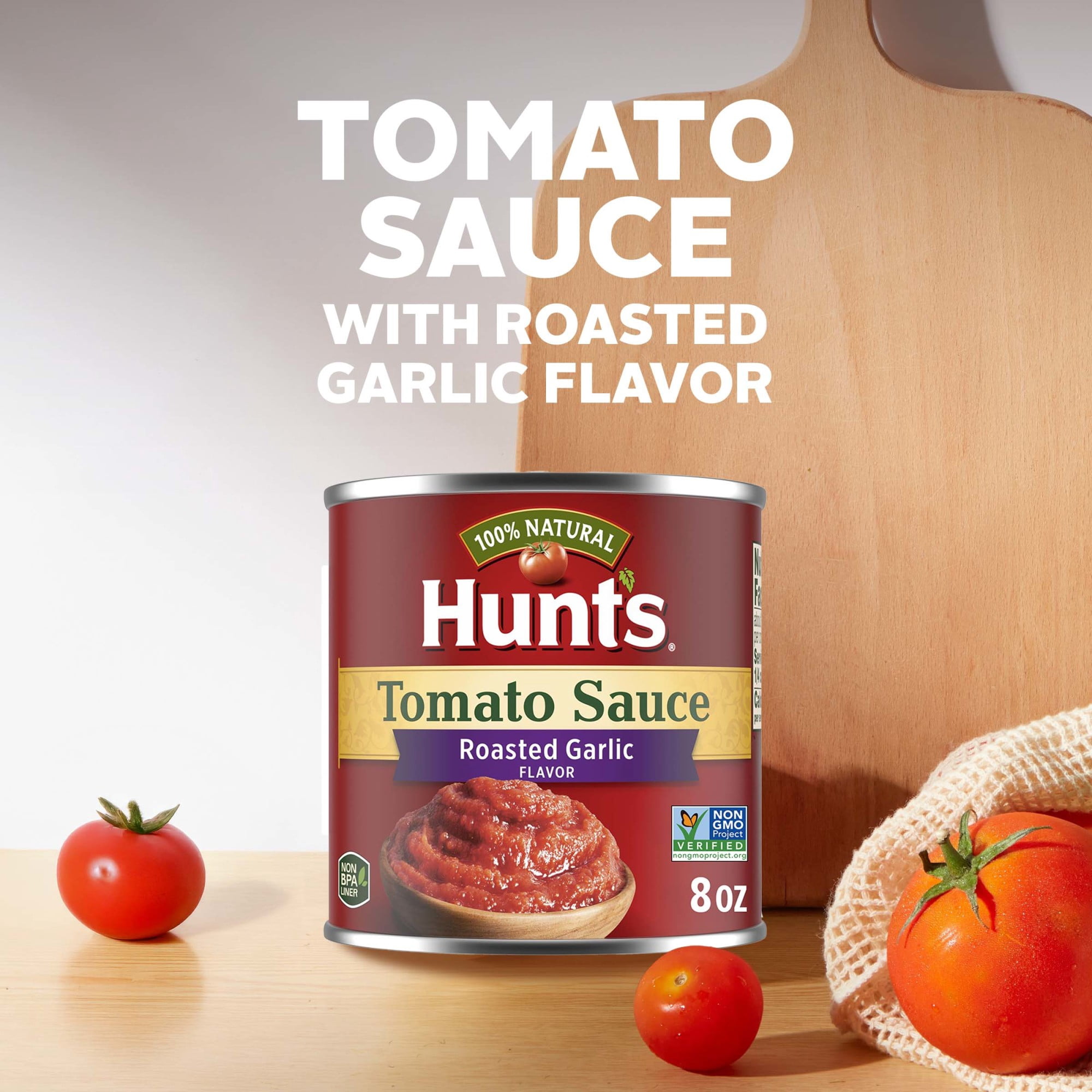 (24 pack) Hunt’s Tomato Sauce with Roasted Garlic, 8 oz. Can (Pack of 24)
