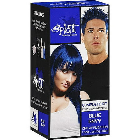 Splat 30 Wash Blue Envy Hair Color Kit Semi Permanent Blue Hair Dye