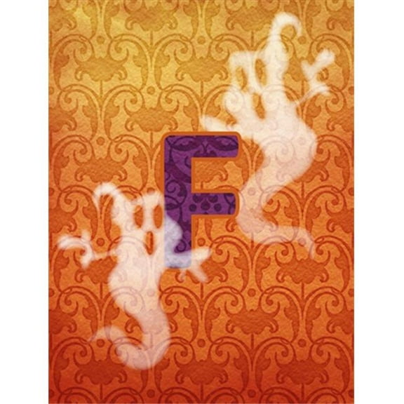 28 x 40 In. Halloween Ghost Letter F Monogram Initial Flag Canvas, House Size