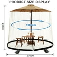 thumbnail image 5 of Topchances 10-11 ft Patio Umbrella Mosquito Net, Polyester Mesh Net Screen, Adjustable Universal Canopy Net with Sandbags and Zipper Door for Outdoor Umbrellas and Patio Tables (Beige), 5 of 8
