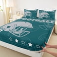 thumbnail image 3 of jejeloiu Rugby Game Sport Bed Sheets,Gray Green King Sheets For Football Gamer 4pcs, 3 of 7