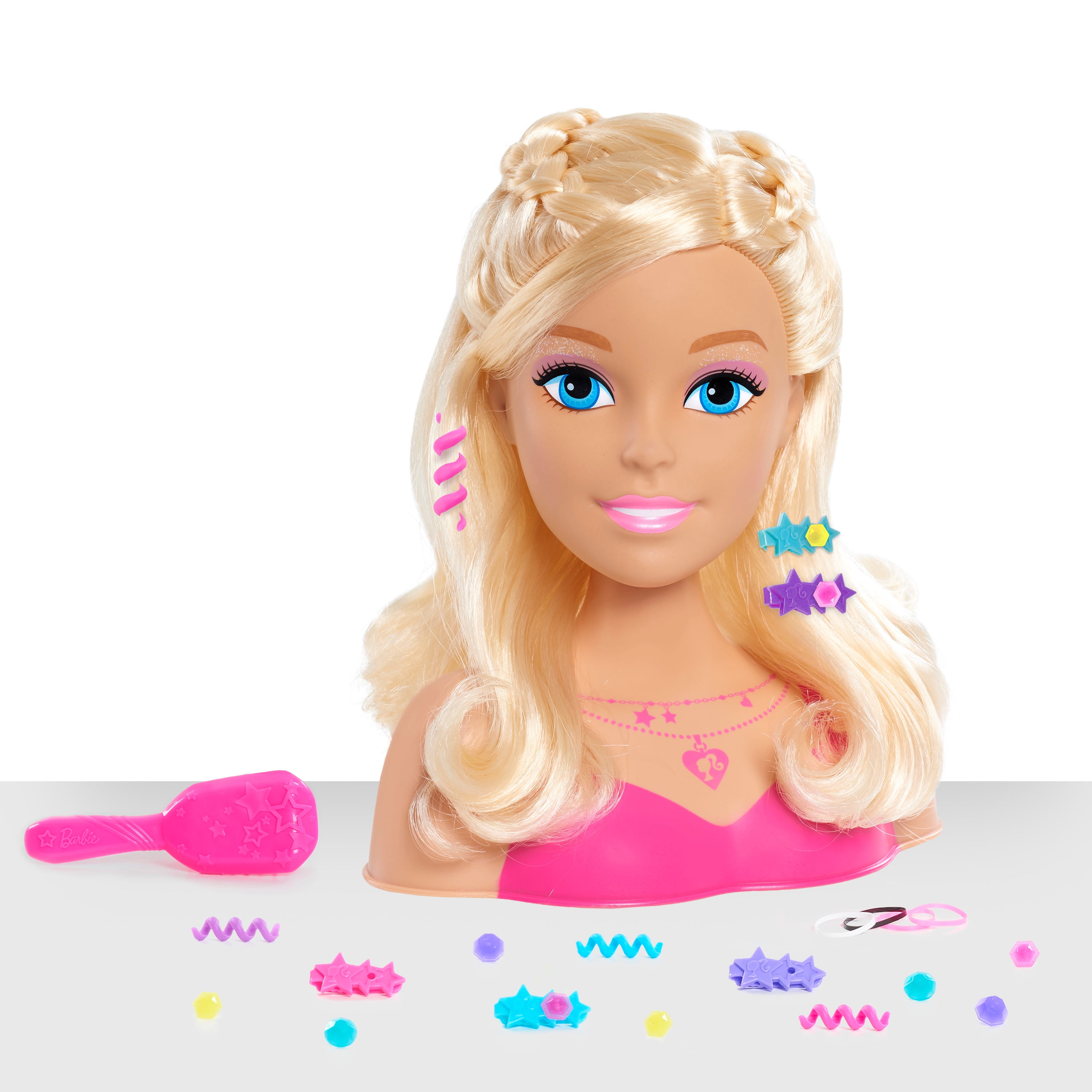Barbie Fashionistas 8-Inch Styling Head, Blonde, 20 Pieces Include Styling  Accessories, Hair Styling for Kids, Kids Toys for Ages 3 Up, Gifts and  Presents 