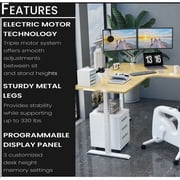 72x72x31 L Shape Sit/Stand Electric Desk