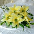 thumbnail image 5 of Premium Artificial Lilies - Realistic Plastic Flowers for Home Decor, 14.1" White/Yellow/Pink, Fade-Resistant & Waterproof Simulation Flowers, 5 of 6