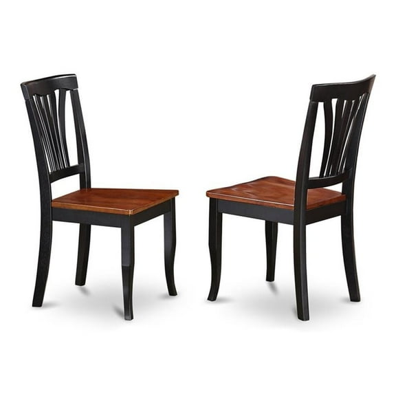 Pemberly Row 36" Wood Dining Chairs in Black/Cherry (Set of 2)