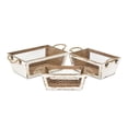 thumbnail image 2 of Contemporary Home Living Set of 3 Distressed Taper Storage Baskets with Wire Panels 12.5", 2 of 8