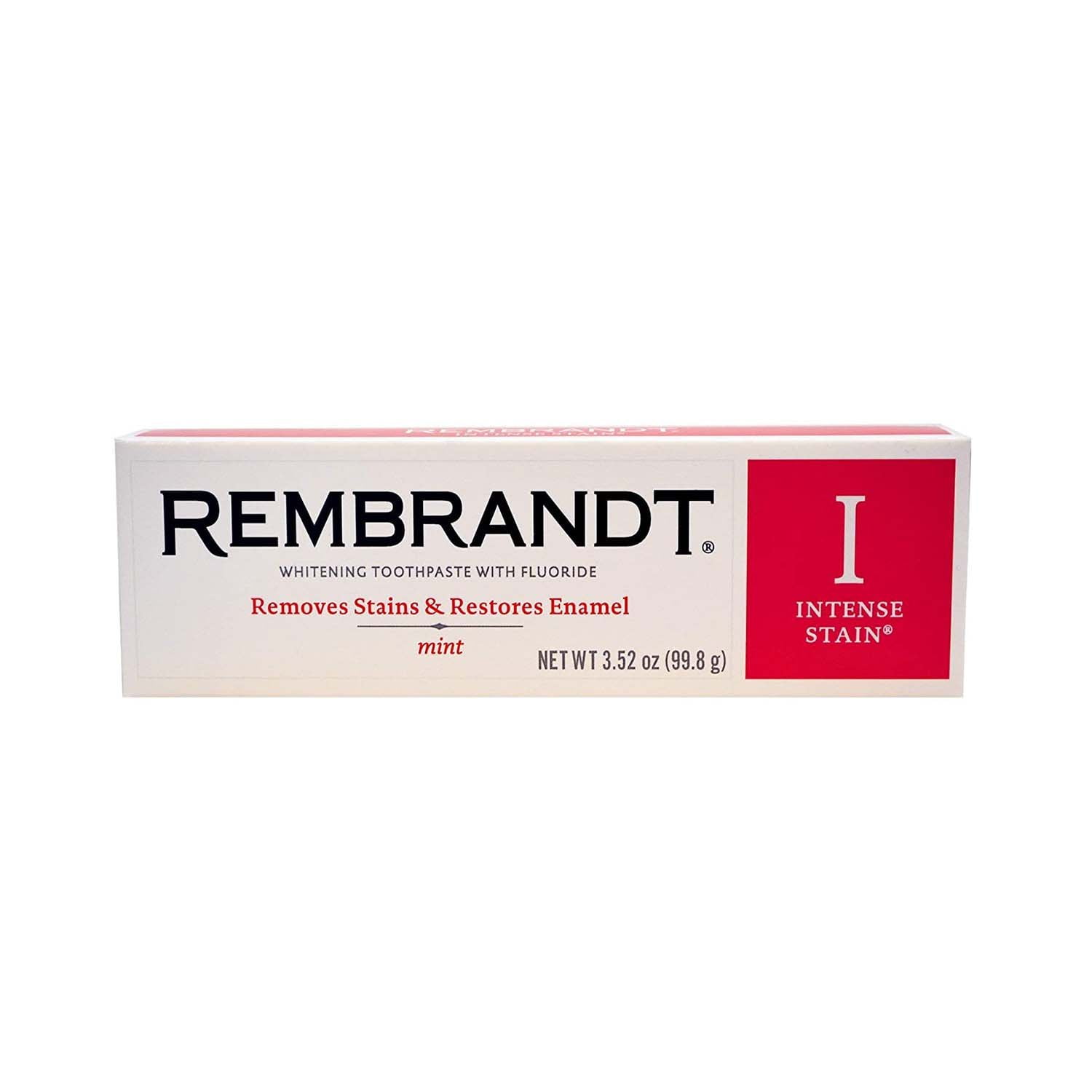 Rembrandt Intense Stain Whitening Toothpaste with Fluoride, Mint, 3 oz