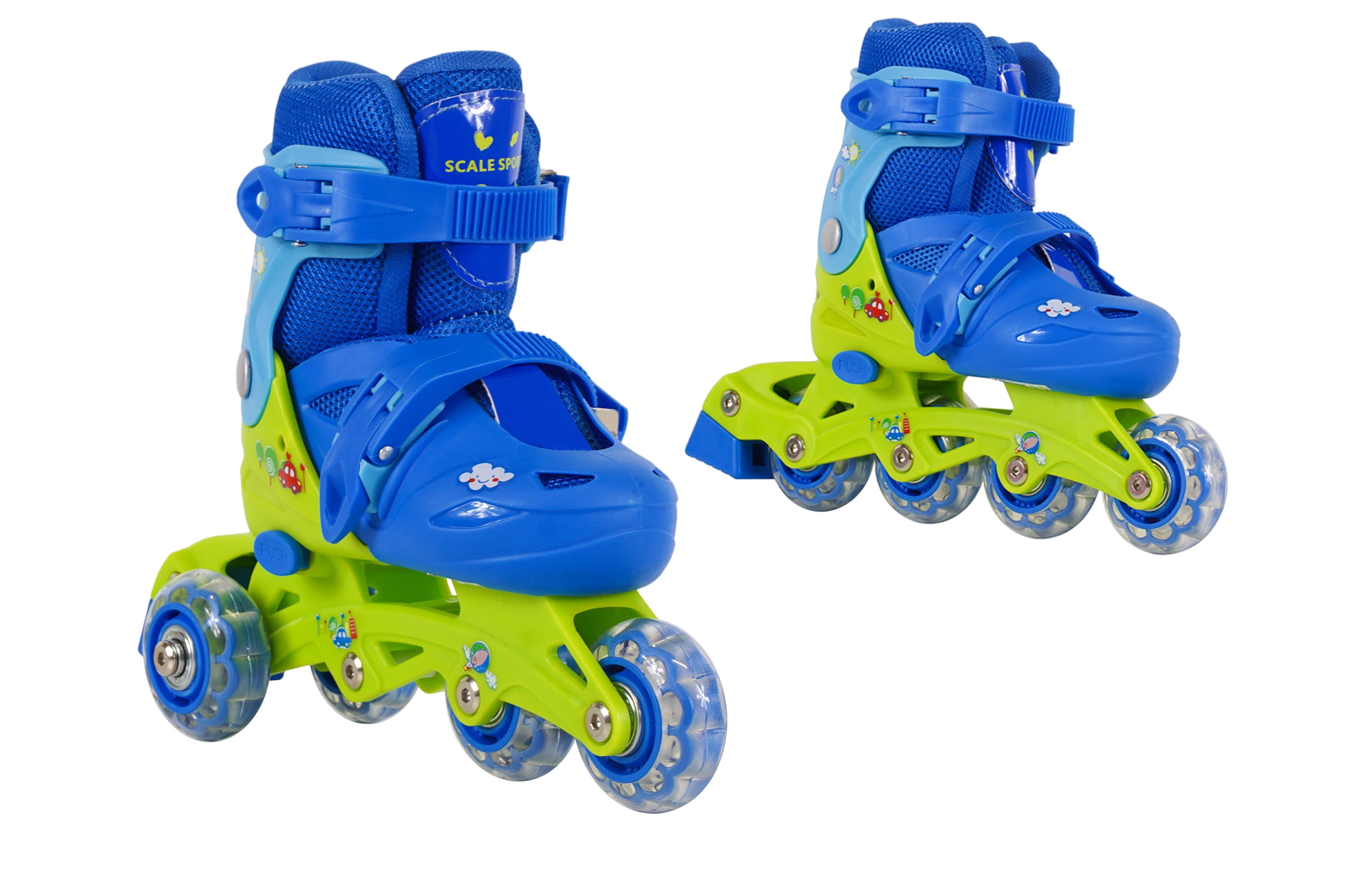 Mpoutik Boys Girls Adjustable Inline Skates Roller Skates 2 in 1 Convertible Speed Roller Skates Shoes for Children Kids Teens
