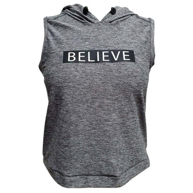 Playera Danskin para Mujer, Deportiva con Capucha Gris Jaspe Talla M
