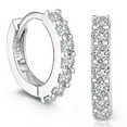 thumbnail image 2 of PVCS Sterling Silver Rhinestones Hoop Diamond Stud Earrings for Women, 2 of 4
