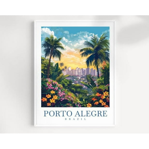 Kna Prints - 1 Pc Poster Porto Alegre Print Travel Print Wall Art Brazil Wall Hanging Home Decor Porto Alegre Gift Art Lovers Art Brazil Wall Art, UNFRAMED-8x12