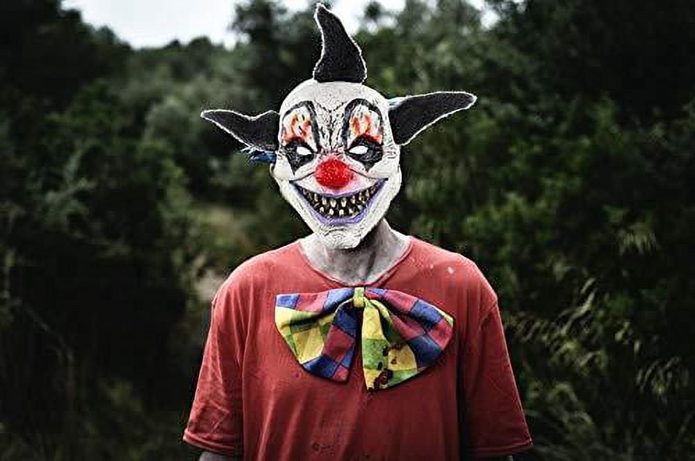Elegantoss Terror Wizard Clown Overhead Mask Halloween Creepy Prop for Horror Costume Cosplay for Mens Women and Kids in Latex