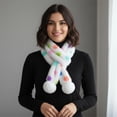 thumbnail image 4 of Weflink Stylish Dot Fleece Scarf Winter Neck Wrap Portables Travel Neck Warmer, 4 of 13
