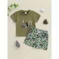 thumbnail image 3 of BemeyourBBs Toddler Baby Boy Summer Clothes Cute Infant Baby Boys Duck Outfits Duck Embroidery Short Sleeve T-Shirt Top with Pockets Elastic Waist Camouflage Shorts Set, 3 of 9