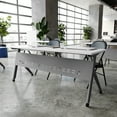 thumbnail image 3 of Flash Furniture Davis 72"W x 24"D Foldable Training Room Table Laminate White Tabletop/Gray Frame, 3 of 17