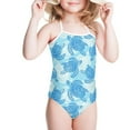 thumbnail image 3 of FOR U DESIGNS Sea Turtle Girls Halter Swimsuit Size 7-8T Quick Dry One Piece Beach Swimwear with Adjustable Strap Teens Kids Blue Sleeveless Bodysuit, 3 of 6