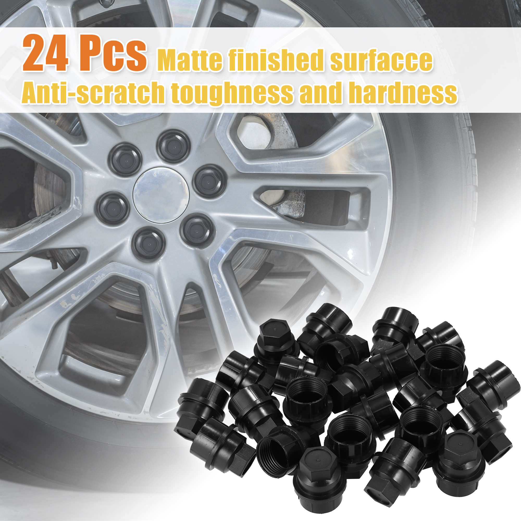 Black Wheel Lug Nut Cap Cover for Chevrolet and GMC 20 Pack - 1