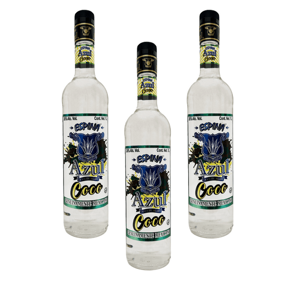 Tripack Licor de Agave Espina Azul Coco 1000 Ml Espina Azul Licor de Agave