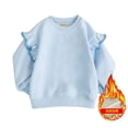 thumbnail image 5 of Frostluinai Girls Crewneck Sweatshirts Ruffle Trim Long Sleeve Cotton Pullover Basic Solid Color Sweat Shirt Fall Clothes 2-12 Years, 5 of 7