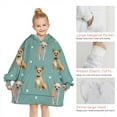 thumbnail image 6 of Chihuahua and Footprints Blanket Hoodies for Kids 6-13YR Oversize Wearable Blanket Hoodies for Boys Girls Teens, 6 of 7