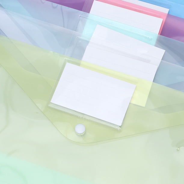FUTUREORYY 25Ud Folder De Documentos De PVC Resistente Transparente Con Botón Para Uso En Oficina