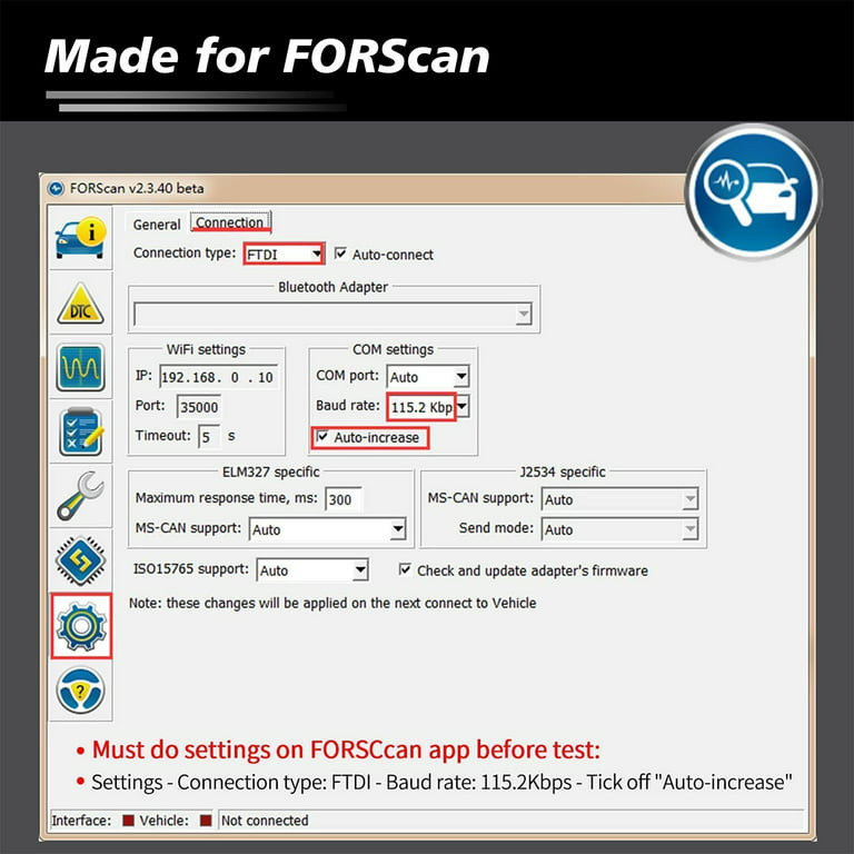 How to Configure ForScan for Vgate vLinker FS USB Interface?