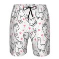 thumbnail image 3 of Zufioo Alpacas and Hearts for Men's Casual Beach Shorts, Sports Fitness Quick-drying Drawstring Shorts with Pockets for Home Wear-Small, 3 of 6