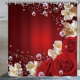 thumbnail image 5 of Flower Shower Curtain Elegant Red Rose White Pear Flower Bubble Happy Valentines Day Bathtub Curtain Shower Curtain for Bathroom 72W x 84L inch, 5 of 6